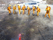 ジェットシューターを使った消火訓練