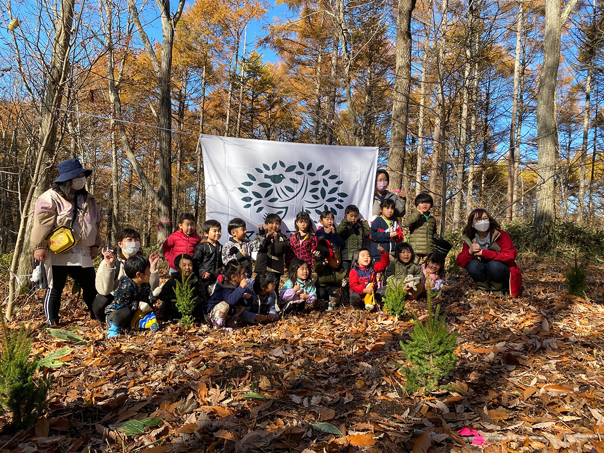 早来山林でのクリスマスツリーの森植樹